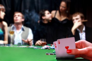 Group of sinister poker players clipart