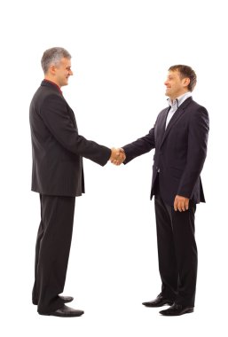 Handshake isolated over white background clipart