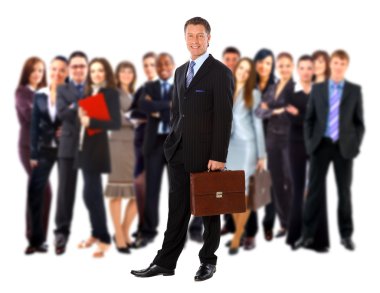 Businessman and team clipart