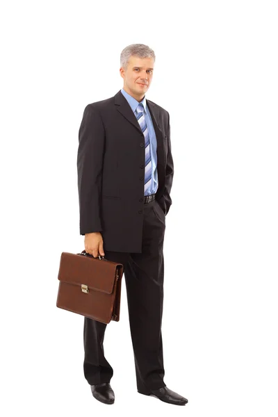 全长的成功成熟的商务男人的肖像 — 图库照片