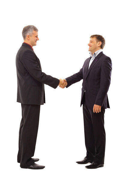 Handshake isolated over white background