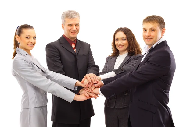 Eine Gruppe von Geschäftsleuten schüttelt die Hände — Stockfoto