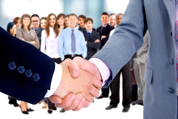 Handshake isolerade på business bakgrund — Stockfoto