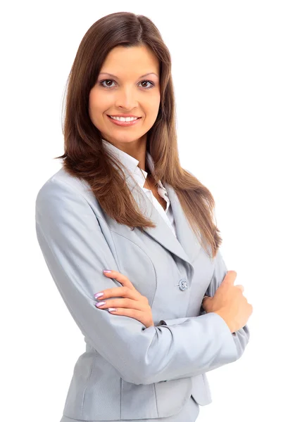 Mujer de negocios. Aislado sobre fondo blanco — Foto de Stock
