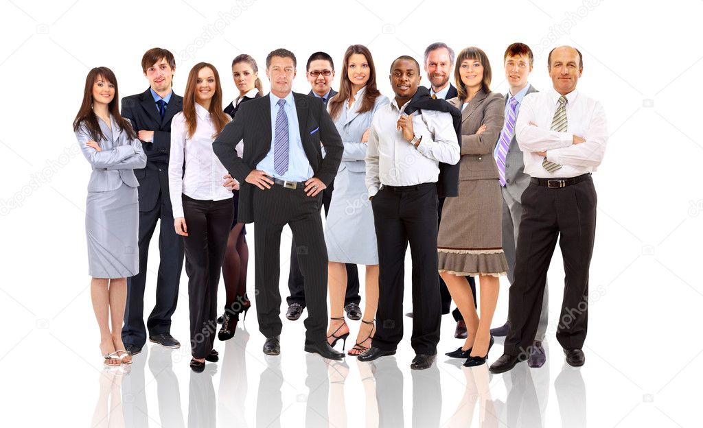 Young attractive business - the elite business team