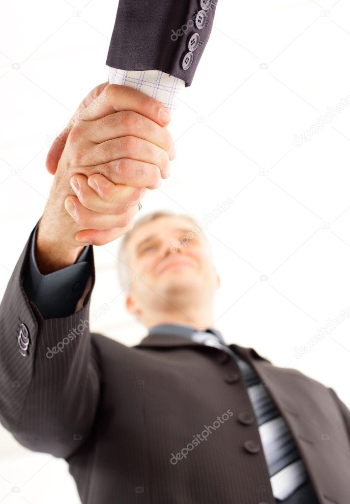 Handshake isolated on white background