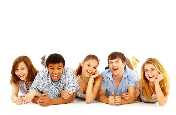 Portrait of laughing young friends having fun — Stock Photo, Image