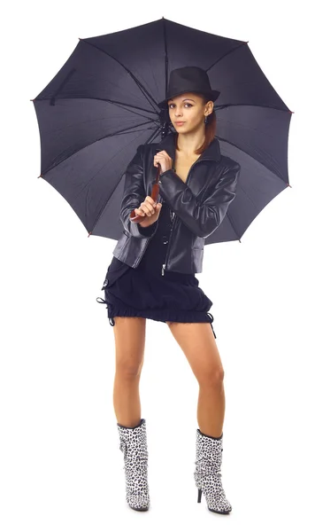 Mujer sexy joven con paraguas —  Fotos de Stock
