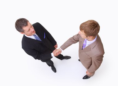 Handshake isolated on white background clipart