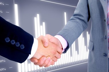 Handshake isolated on business background clipart