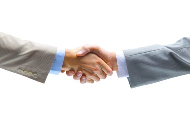 Handshake isolated on white background clipart