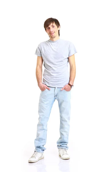 Молодой человек изолирован на белом фоне — стоковое фото