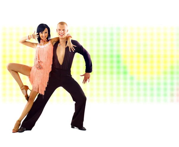 Dancers in action isolated on bright background — Stock Photo, Image