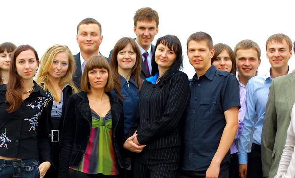 Портрет успешной бизнес-команды, смеющейся вместе — стоковое фото