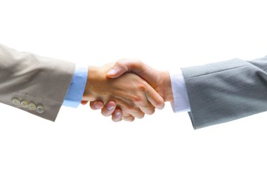 Handshake isolated on white background clipart