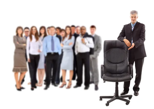 Moderní kancelářská židle a podnikatel — Stock fotografie