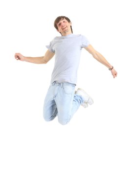 Young man jumping clipart