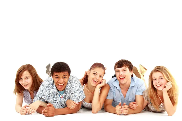 Portrait Laughing Young Friends Having Fun Stock Image