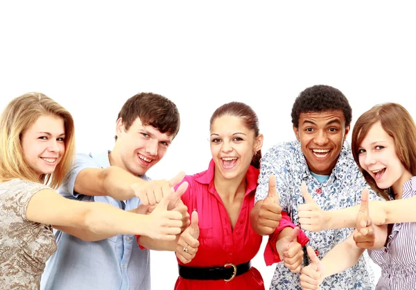 Cheerful Group Young Isolated Stock Picture