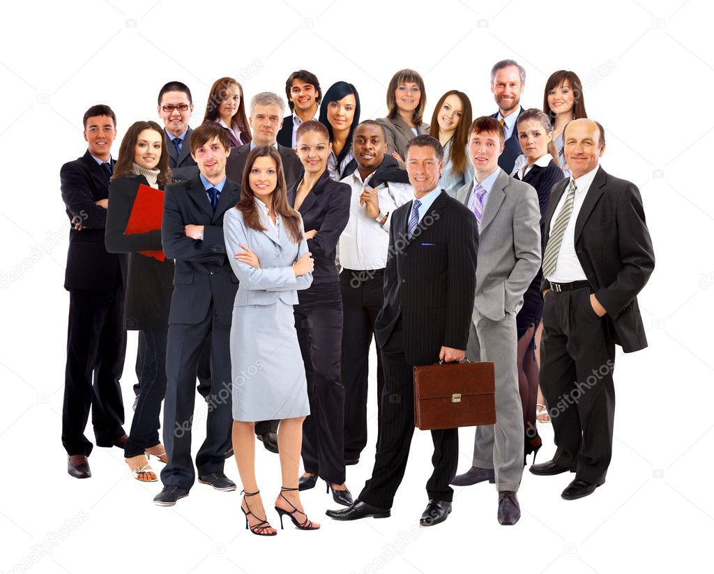 Young attractive business - the elite business team