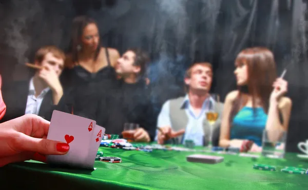 Grupo de siniestros jugadores de poker — Foto de Stock