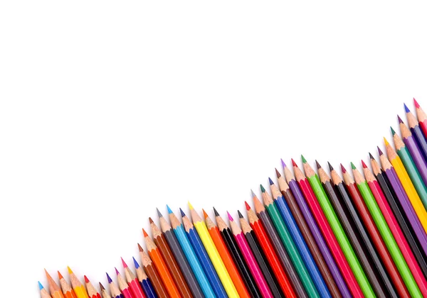 Close Color Pencils Different Color White Background — Stock Photo, Image