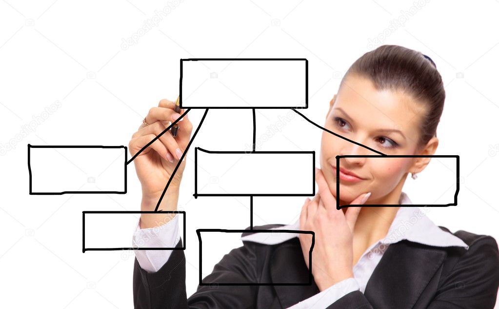 Business woman designing a plan on screen — Stock Photo © depositedhar ...