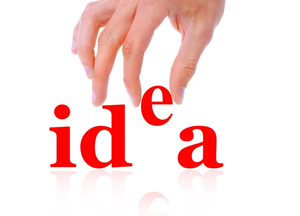 Hand en word idee - bedrijfsconcept — Stockfoto