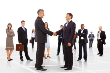 Handshake isolated on business background clipart