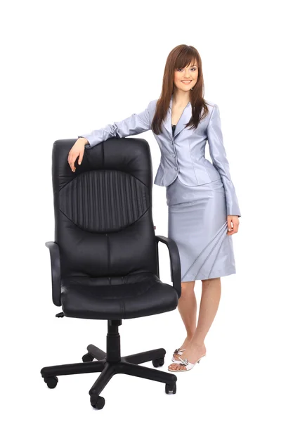 Sedia da ufficio e donna d'affari contemporanea — Foto Stock