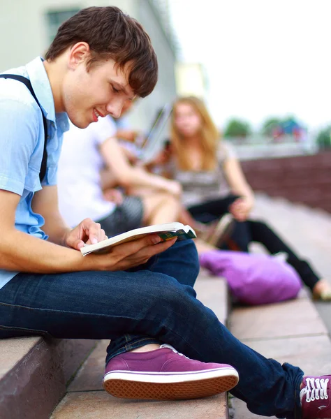 Young Man Read Book — Stock Photo, Image