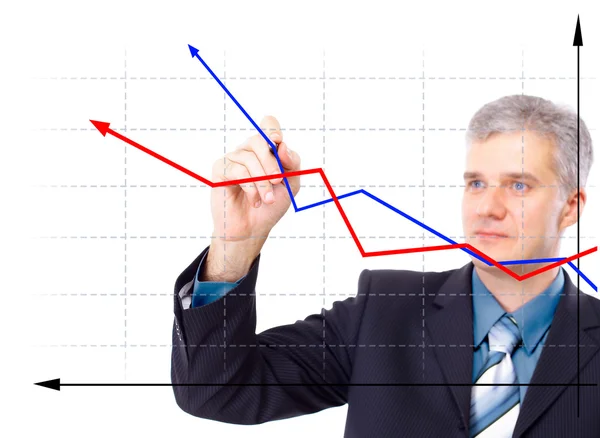Businessman designing a plan on screen — Stock Photo, Image