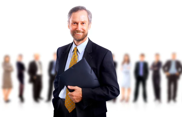 Business man and his team isolated over a white background Royalty Free Stock Photos