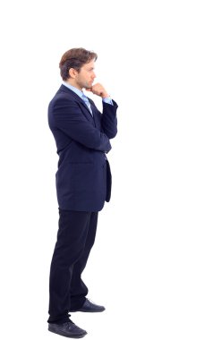 Full length profile of a middle aged business man clipart