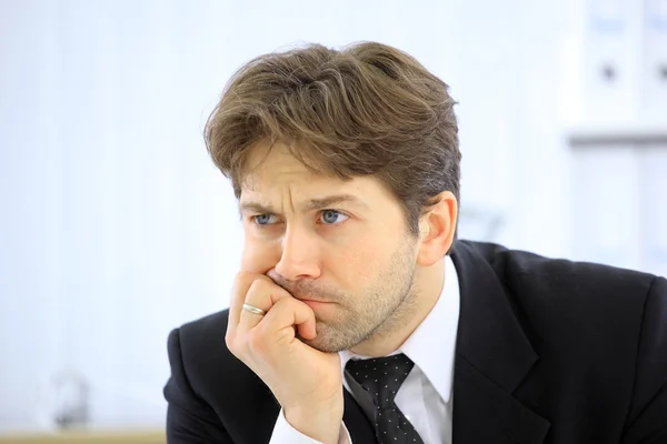 Business man stress or depression isolated on white background — Stock Photo, Image