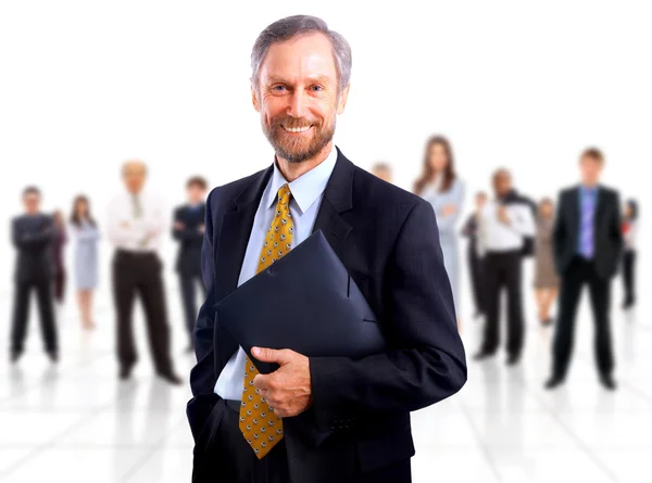 Business man and his team isolated over a white background Stock Image