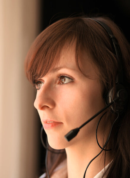 Businesswoman Talk headset