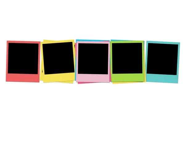 Five Blank Photos in Birthday Colors — Stock Photo, Image