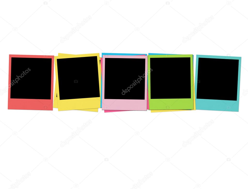 Five Blank Photos in Birthday Colors