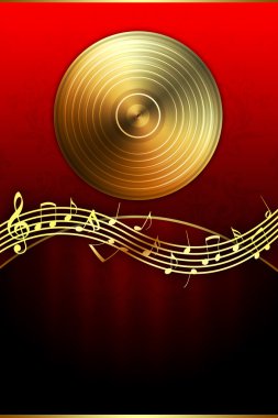 Golden Disc and Music Notes clipart