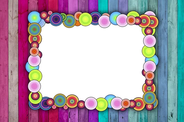 Veelkleurige frame op roze en blauw terug — Stockfoto