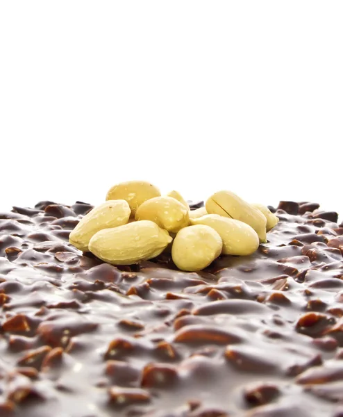 Peanuts on Chocolate Cake — Stock Photo, Image