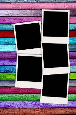 Blank Photos on Colorful Background clipart