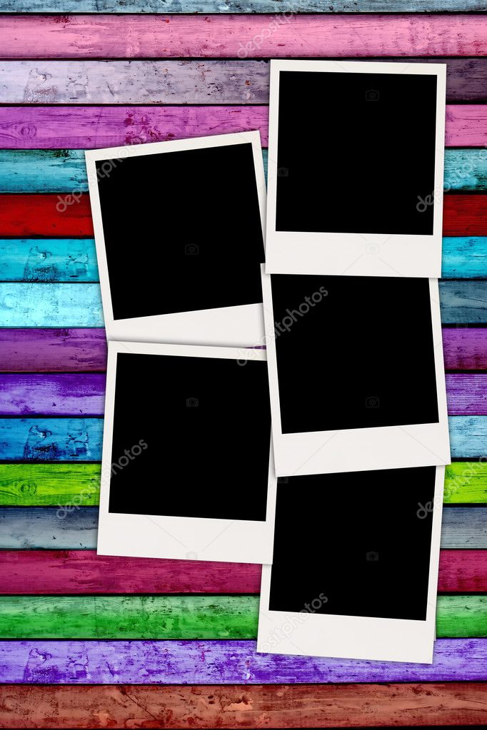 Blank Photos on Colorful Background