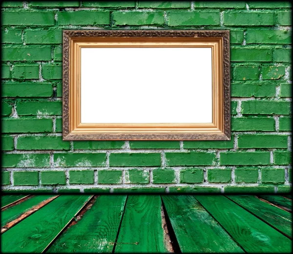 Leerer Rahmen im grünen Raum — Stockfoto