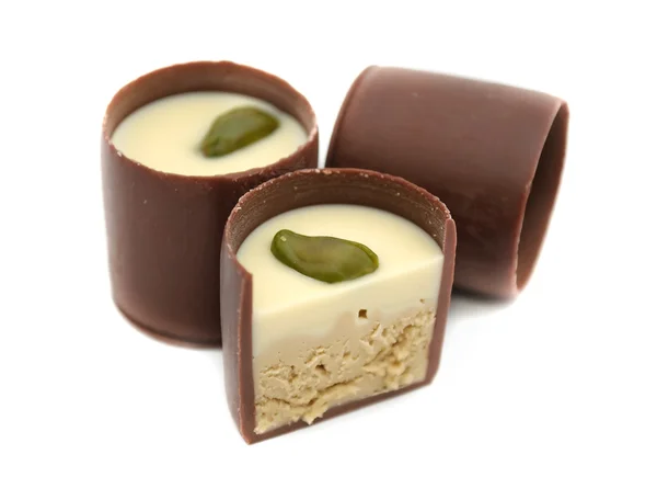 Cukierki czekoladowe z pistacjami — Zdjęcie stockowe