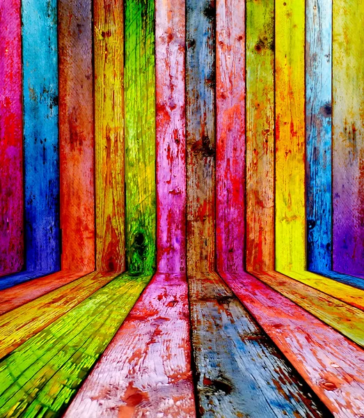 Habitación de madera multicolor — Foto de Stock
