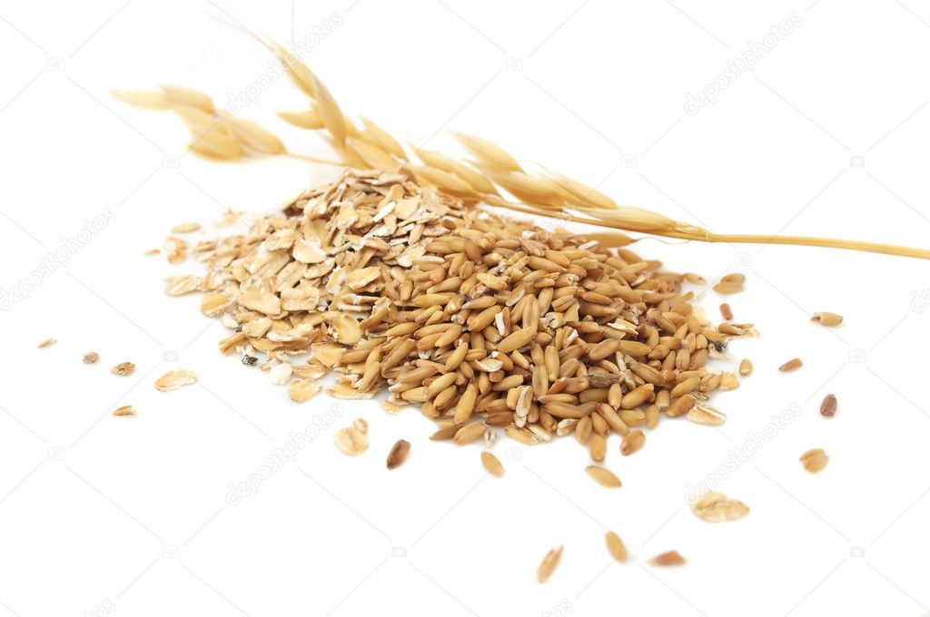 Oat Grains and Oat Flakes