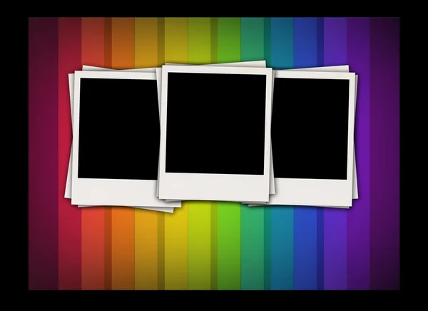 Lege foto's op regenboog achtergrond — Stockfoto
