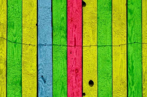 Mur en bois multicolore — Photo
